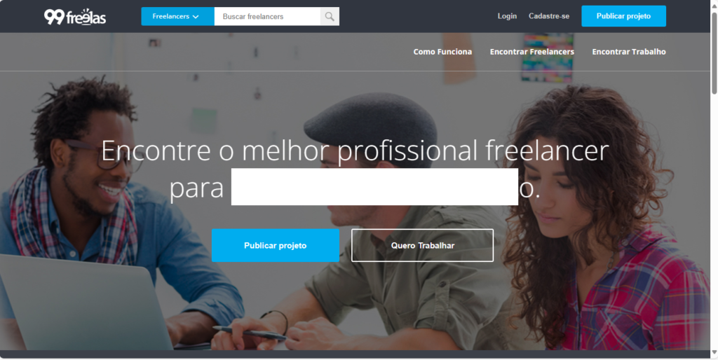 Plataforma 2 da lista - 99 freelas. Um site de freelance brasileiro